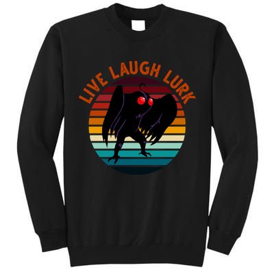 Live Laugh Lurk Mothman Retro Sunset Tall Sweatshirt