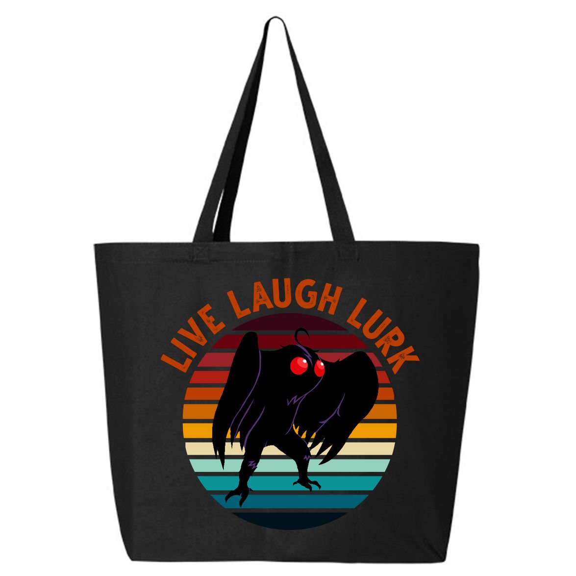 Live Laugh Lurk Mothman Retro Sunset 25L Jumbo Tote