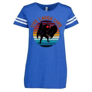 Live Laugh Lurk Mothman Retro Sunset Enza Ladies Jersey Football T-Shirt