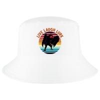 Live Laugh Lurk Mothman Retro Sunset Cool Comfort Performance Bucket Hat