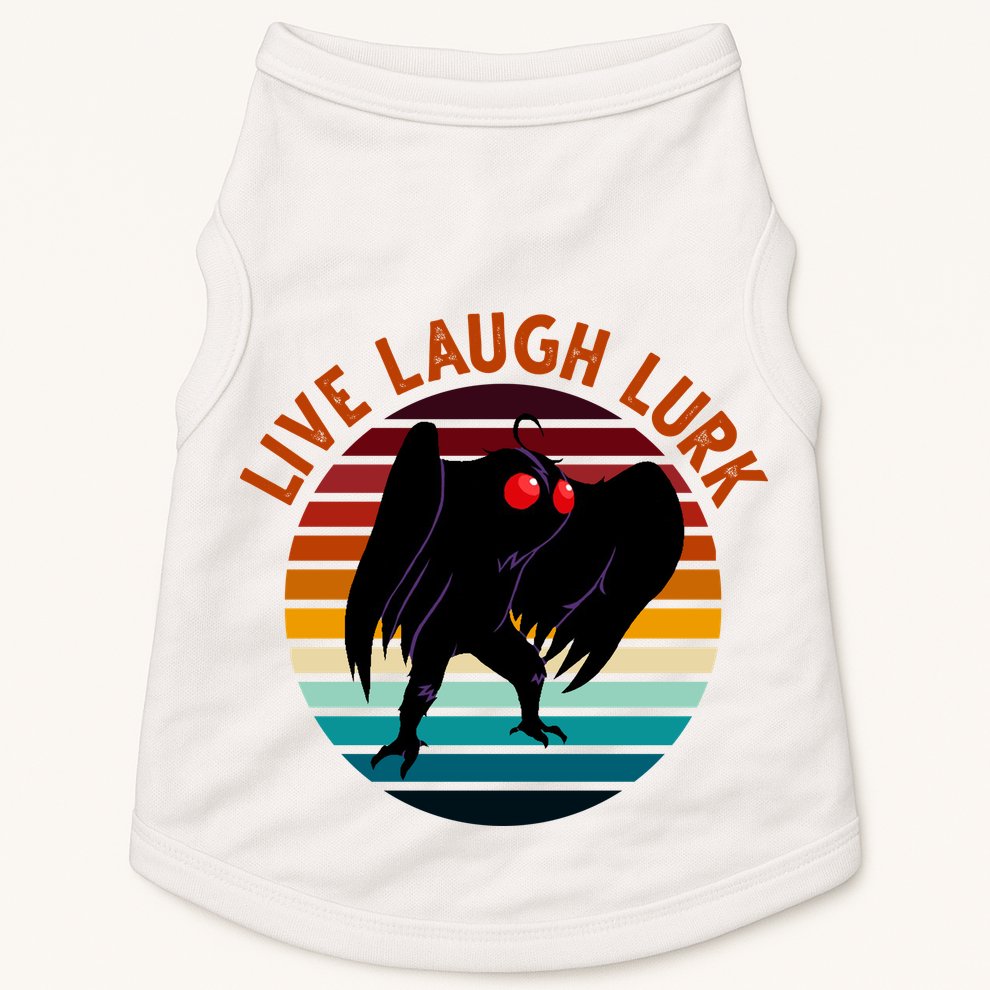 Live Laugh Lurk Mothman Retro Sunset Doggie Tank