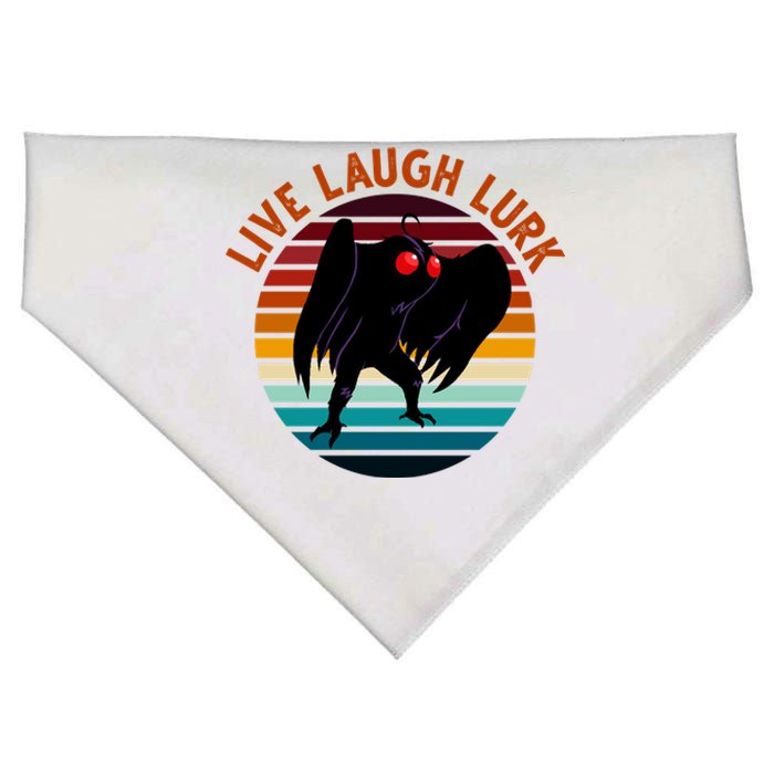 Live Laugh Lurk Mothman Retro Sunset USA-Made Doggie Bandana