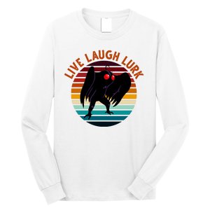 Live Laugh Lurk Mothman Retro Sunset Long Sleeve Shirt