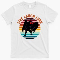Live Laugh Lurk Mothman Retro Sunset T-Shirt
