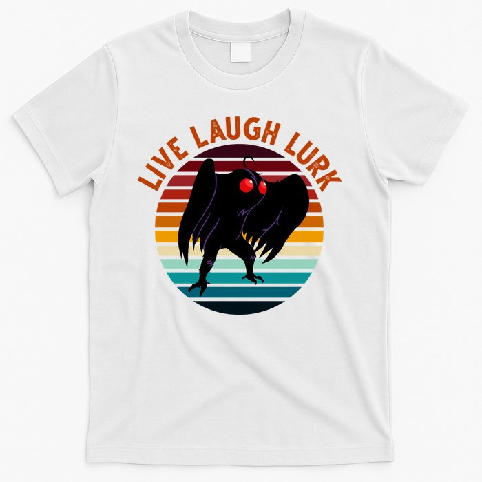Live Laugh Lurk Mothman Retro Sunset T-Shirt