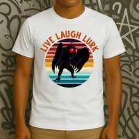 Live Laugh Lurk Mothman Retro Sunset T-Shirt