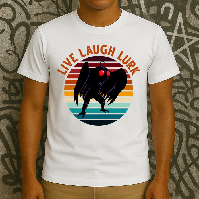 Live Laugh Lurk Mothman Retro Sunset T-Shirt