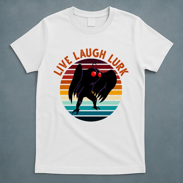 Live Laugh Lurk Mothman Retro Sunset T-Shirt