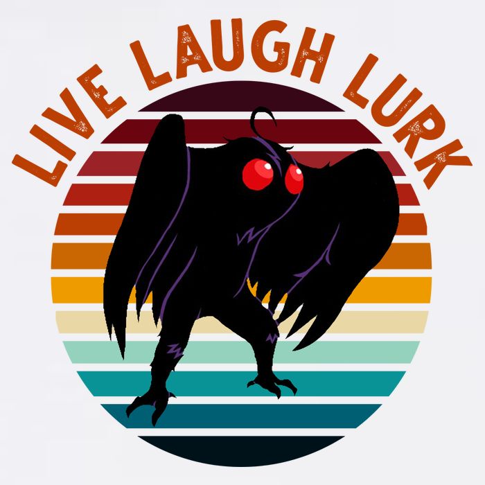 Live Laugh Lurk Mothman Retro Sunset T-Shirt