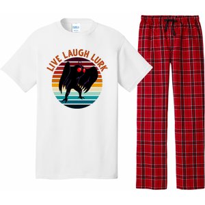 Live Laugh Lurk Mothman Retro Sunset Pajama Set