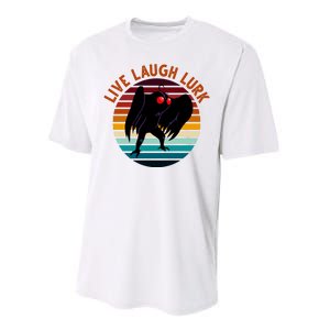 Live Laugh Lurk Mothman Retro Sunset Performance Sprint T-Shirt