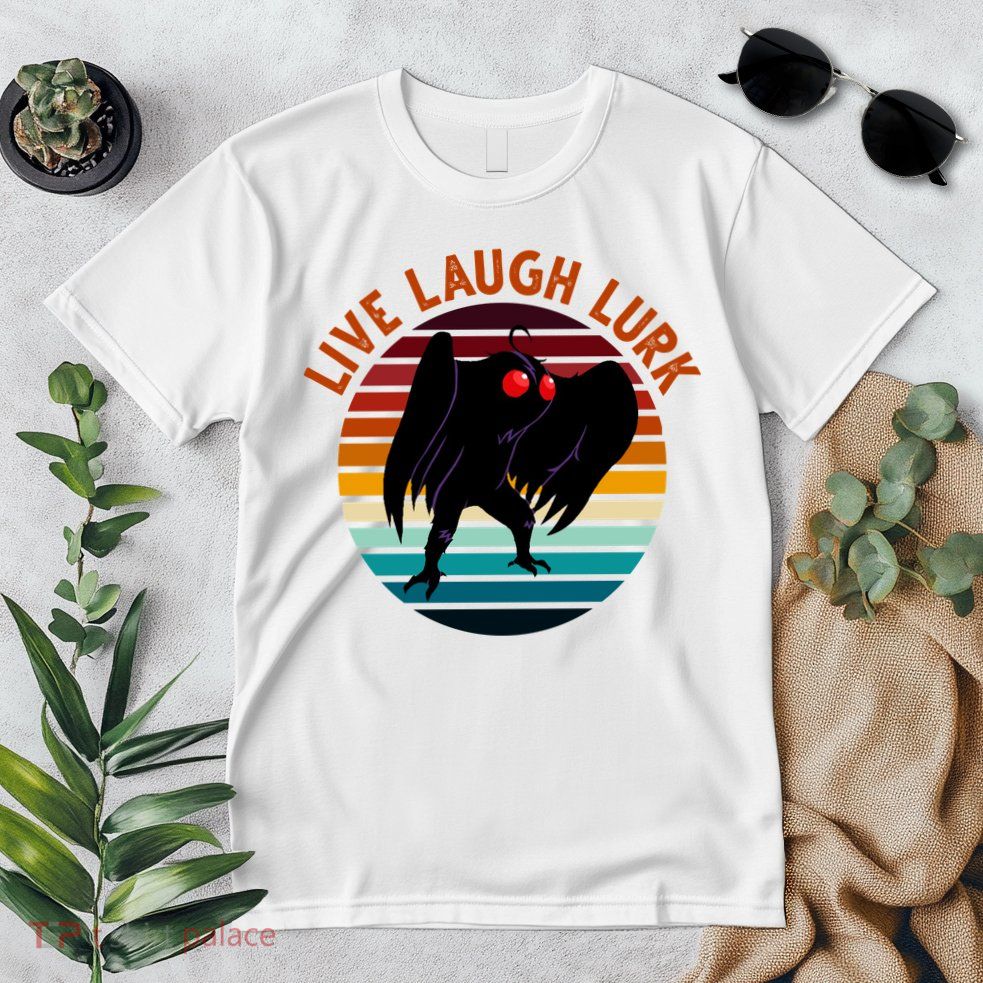 Live Laugh Lurk Mothman Retro Sunset Premium T-Shirt