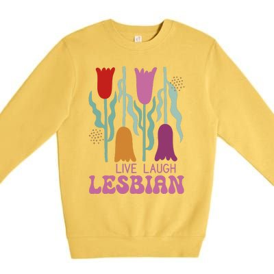 Live Laugh Lesbian Lgbt Lgbtq Pride Month Premium Crewneck Sweatshirt