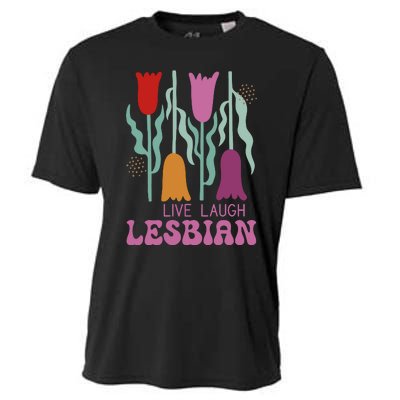 Live Laugh Lesbian Lgbt Lgbtq Pride Month Cooling Performance Crew T-Shirt