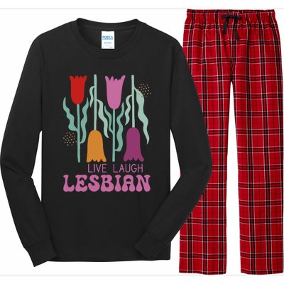 Live Laugh Lesbian Lgbt Lgbtq Pride Month Long Sleeve Pajama Set