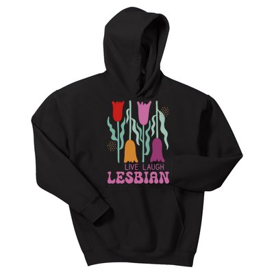 Live Laugh Lesbian Lgbt Lgbtq Pride Month Kids Hoodie