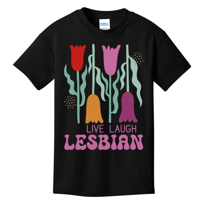 Live Laugh Lesbian Lgbt Lgbtq Pride Month Kids T-Shirt