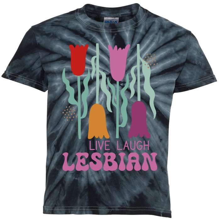 Live Laugh Lesbian Lgbt Lgbtq Pride Month Kids Tie-Dye T-Shirt