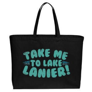 Lake Lanier Lover Fishing Birthday Gift Cotton Canvas Jumbo Tote