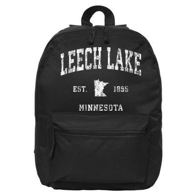 Leech Lake Minnesota Mn Vintage Athletic Sports Design 16 in Basic Backpack