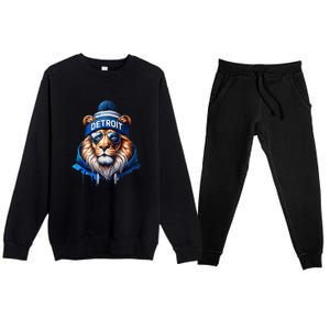 Lion Lovers Majestic King Of The Jungle Premium Crewneck Sweatsuit Set