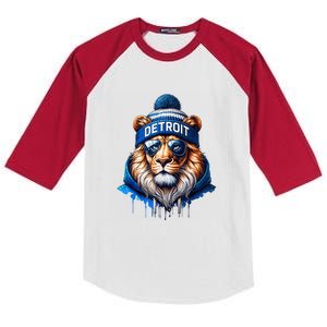 Lion Lovers Majestic King Of The Jungle Kids Colorblock Raglan Jersey