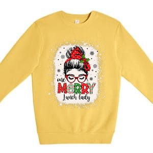 Lunch Lady Messy Bun Chef Christmas School Cafeteria Worker Premium Crewneck Sweatshirt