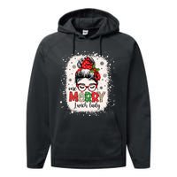 Lunch Lady Messy Bun Chef Christmas School Cafeteria Worker Performance Fleece Hoodie