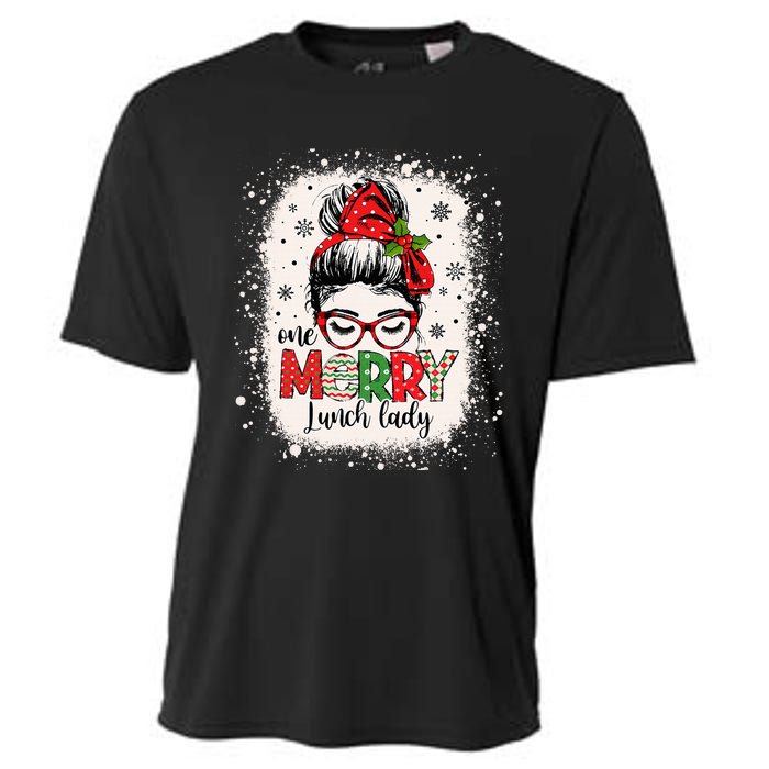 Lunch Lady Messy Bun Chef Christmas School Cafeteria Worker Cooling Performance Crew T-Shirt