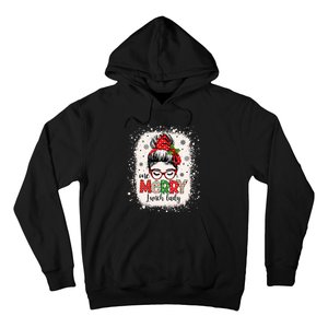 Lunch Lady Messy Bun Chef Christmas School Cafeteria Worker Hoodie