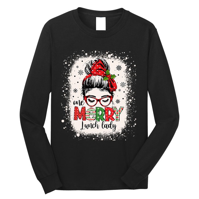 Lunch Lady Messy Bun Chef Christmas School Cafeteria Worker Long Sleeve Shirt