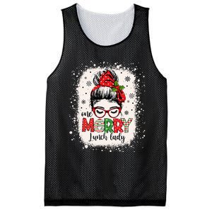 Lunch Lady Messy Bun Chef Christmas School Cafeteria Worker Mesh Reversible Basketball Jersey Tank