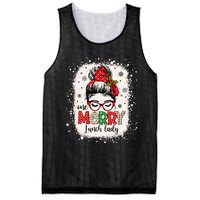 Lunch Lady Messy Bun Chef Christmas School Cafeteria Worker Mesh Reversible Basketball Jersey Tank