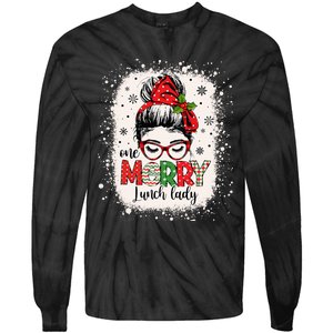 Lunch Lady Messy Bun Chef Christmas School Cafeteria Worker Tie-Dye Long Sleeve Shirt