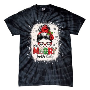 Lunch Lady Messy Bun Chef Christmas School Cafeteria Worker Tie-Dye T-Shirt