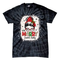 Lunch Lady Messy Bun Chef Christmas School Cafeteria Worker Tie-Dye T-Shirt