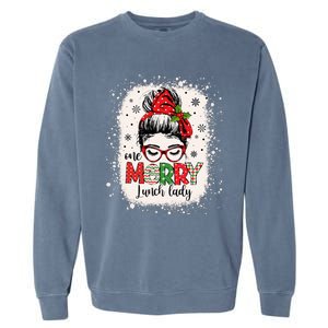 Lunch Lady Messy Bun Chef Christmas School Cafeteria Worker Garment-Dyed Sweatshirt