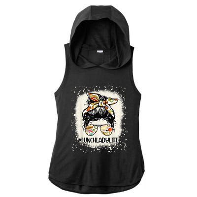 Lunch Lady Messy Hair Woman Bun Lunch Lady Life Ladies PosiCharge Tri-Blend Wicking Draft Hoodie Tank