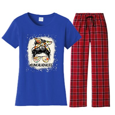 Lunch Lady Messy Hair Woman Bun Lunch Lady Life Women's Flannel Pajama Set