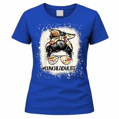 Lunch Lady Messy Hair Woman Bun Lunch Lady Life Women's T-Shirt