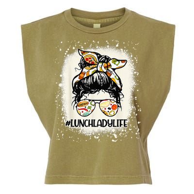 Lunch Lady Messy Hair Woman Bun Lunch Lady Life Garment-Dyed Women's Muscle Tee