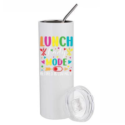 Lunch Lady Mode Off Loving It Retired Retiret Lunch Hero Gift Stainless Steel Tumbler