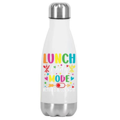 Lunch Lady Mode Off Loving It Retired Retiret Lunch Hero Gift Stainless Steel Insulated Water Bottle