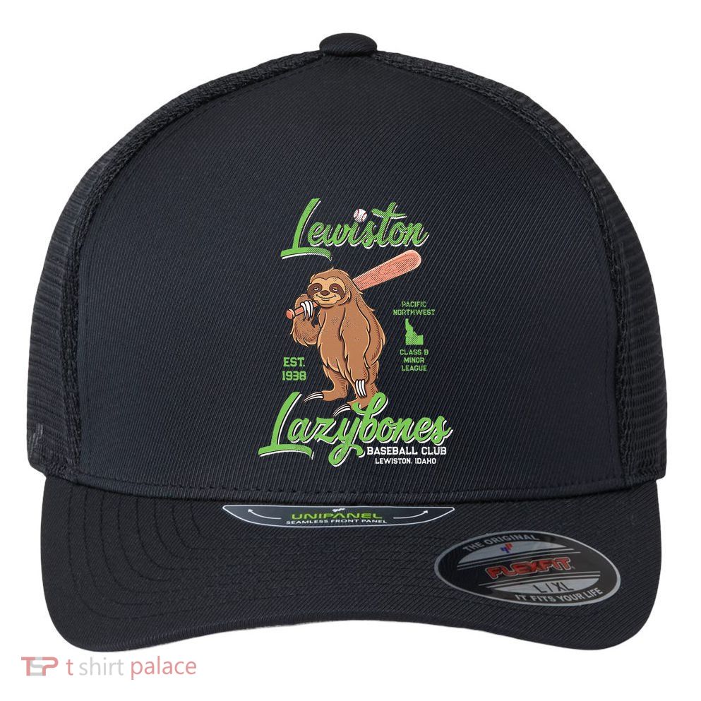 Lewiston Lazybones Minor League Retro Baseball Team Flexfit Unipanel Trucker Cap