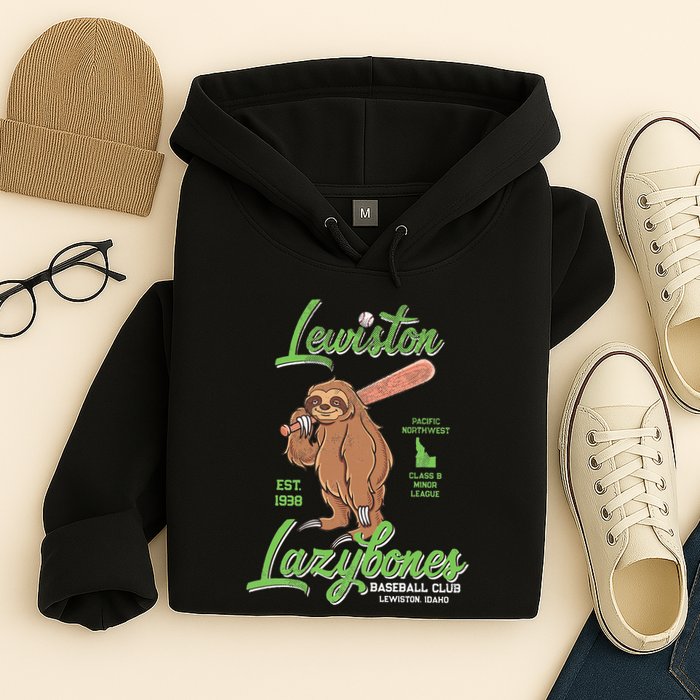 Lewiston Lazybones Minor League Retro Baseball Team Hoodie