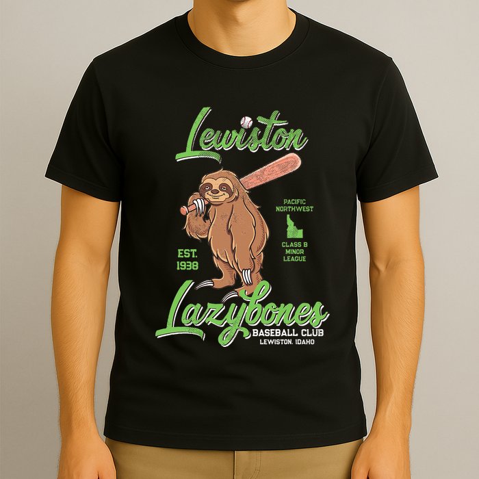 Lewiston Lazybones Minor League Retro Baseball Team T-Shirt