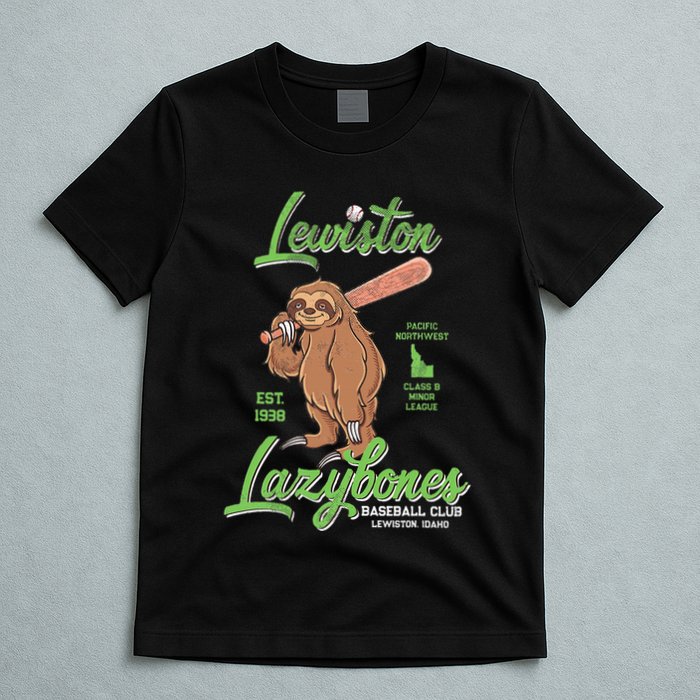 Lewiston Lazybones Minor League Retro Baseball Team T-Shirt