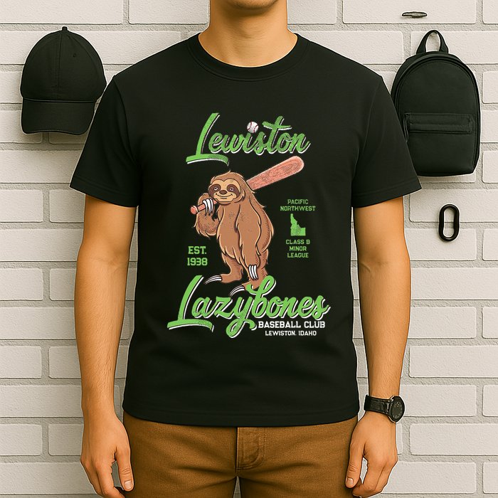 Lewiston Lazybones Minor League Retro Baseball Team T-Shirt
