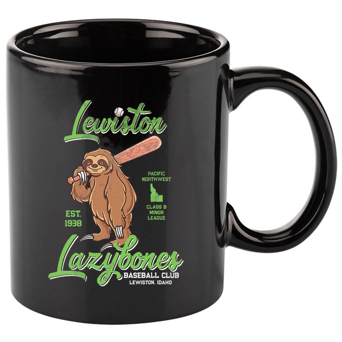 Lewiston Lazybones Minor League Retro Baseball Team 11oz C Handle Ceramic Mug