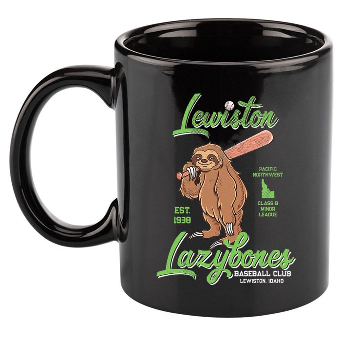 Lewiston Lazybones Minor League Retro Baseball Team 11oz C Handle Ceramic Mug